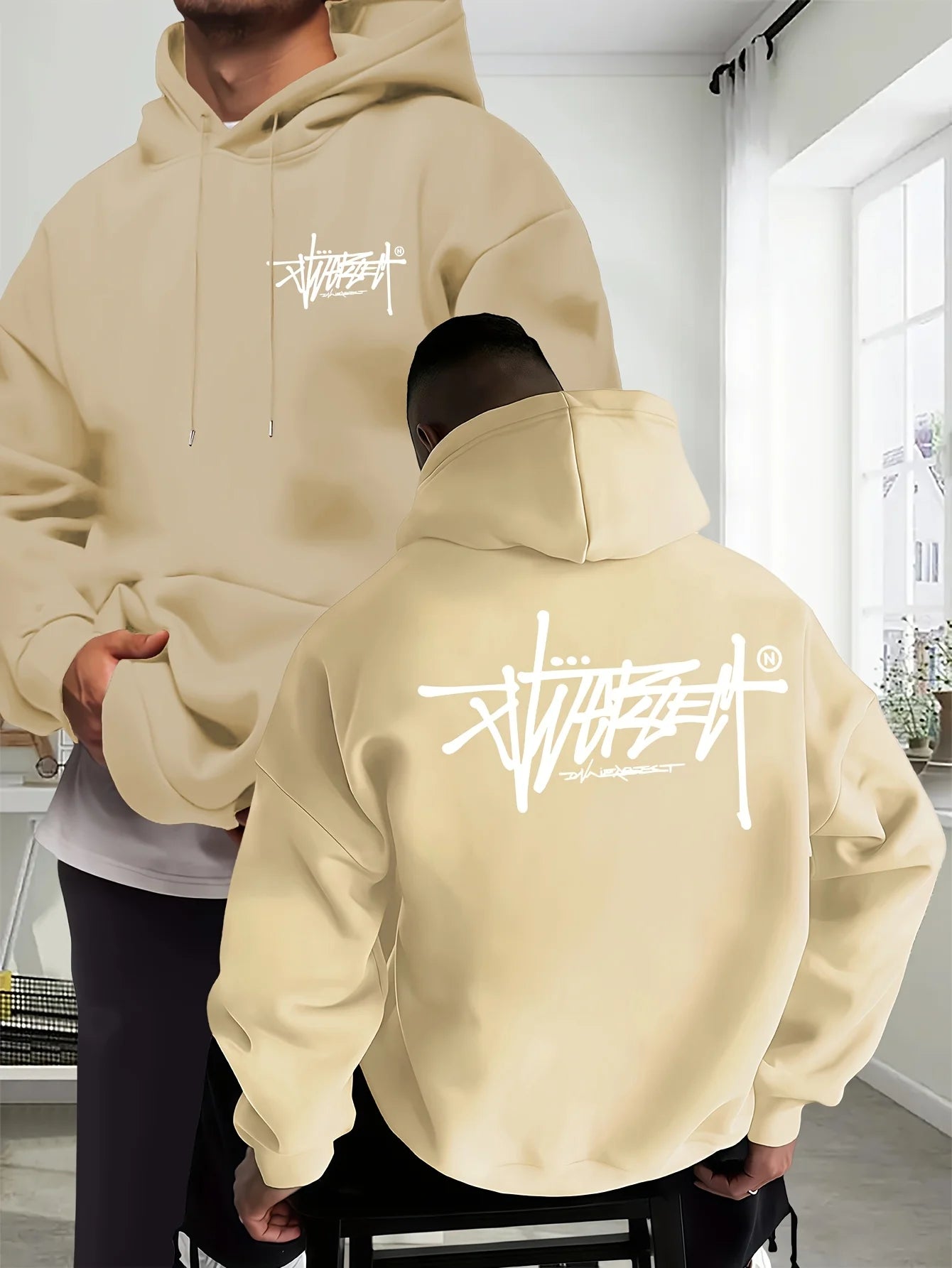 Hoodie Graffiti Lettres Unisexe - Sweat Street Hip-Hop Automne Hiver