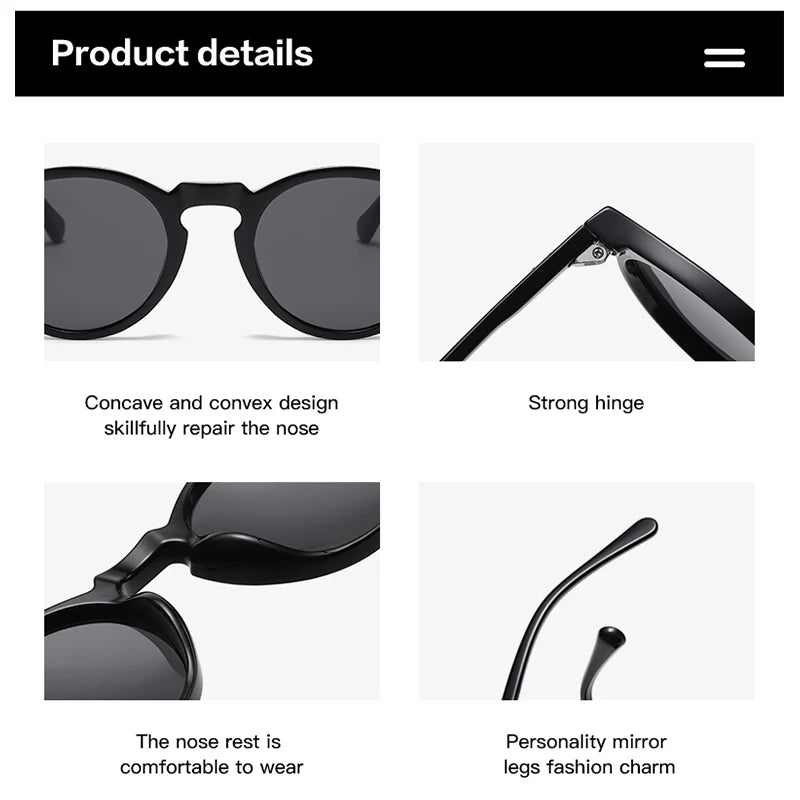 Classic Round Sunglasses Polarized Man Fashion Rivet Frame Vintage Leopard Glasses For Woman UV400 Anti-Glare lunettes de soleil
