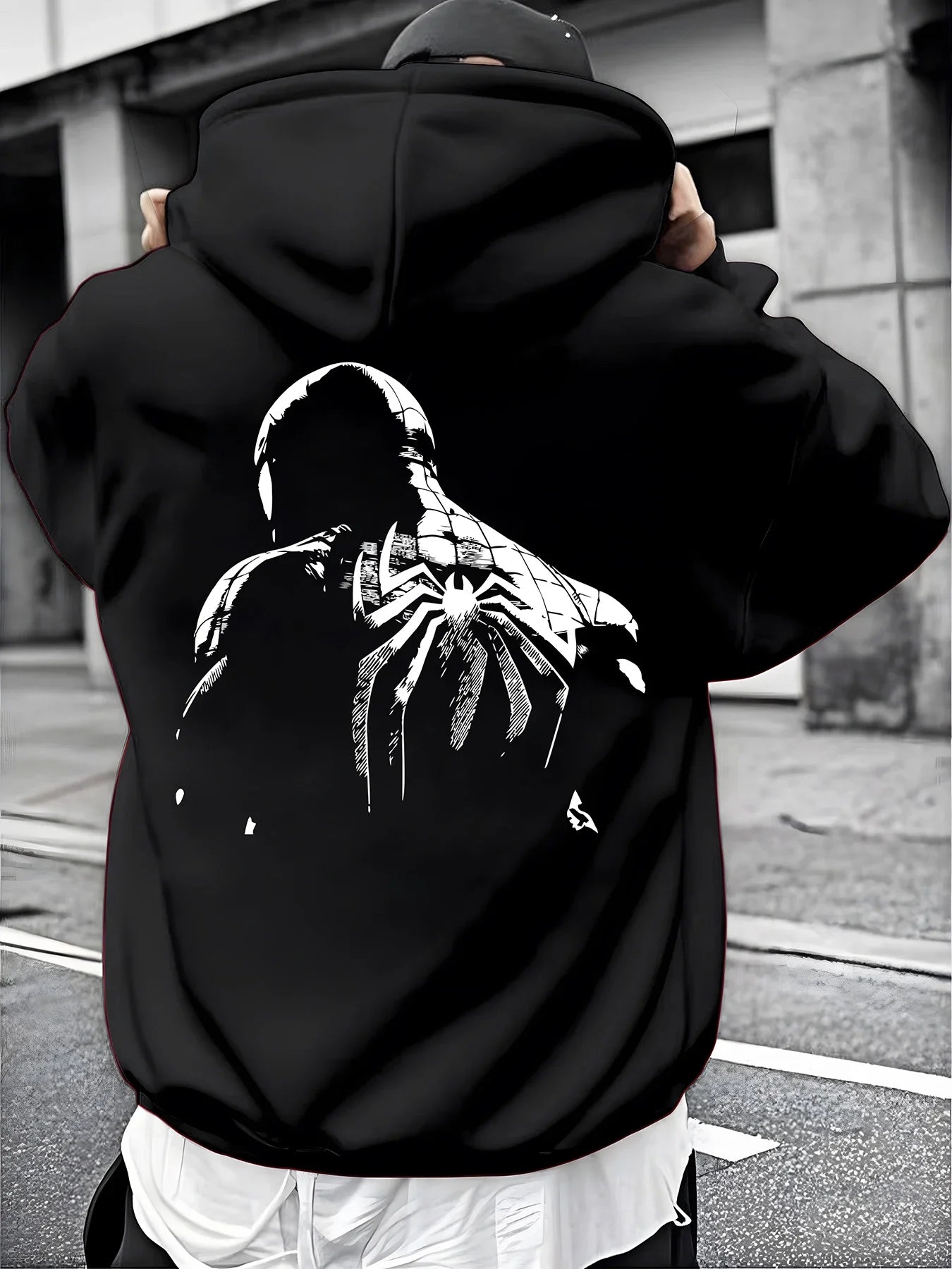 Men's Black Hoodie with Groot Print Guardians of The Galaxy Graphic Pullover 100% Cotton Casual Streetwear for Marvel Fans