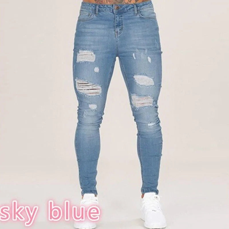Men's Stretch Straight Leg Jeans – Casual Streetwear Denim for All Seasons