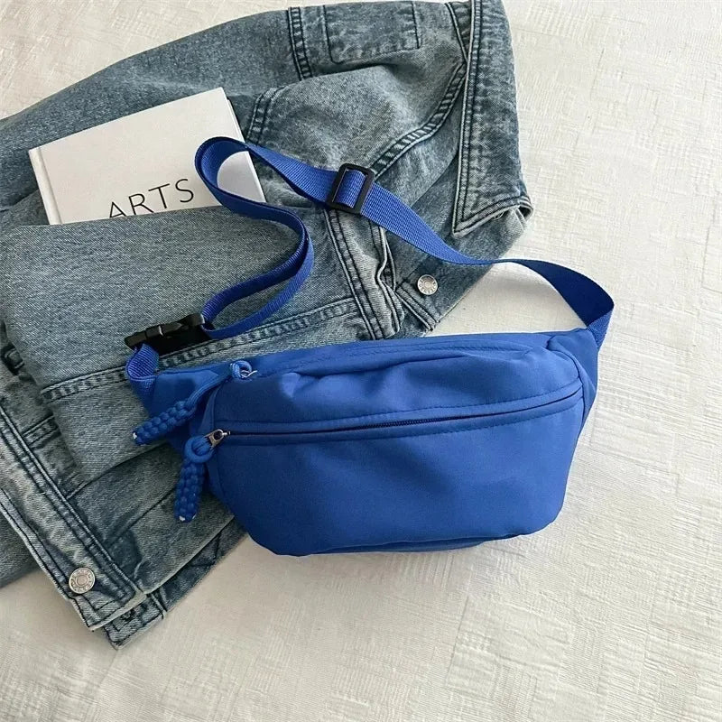 Chest Banana Bag for Women Sling Crossbody Waist Pack Canvas Running Waist Bag Casual Fanny Packs Sport Half Moon Belt Bag