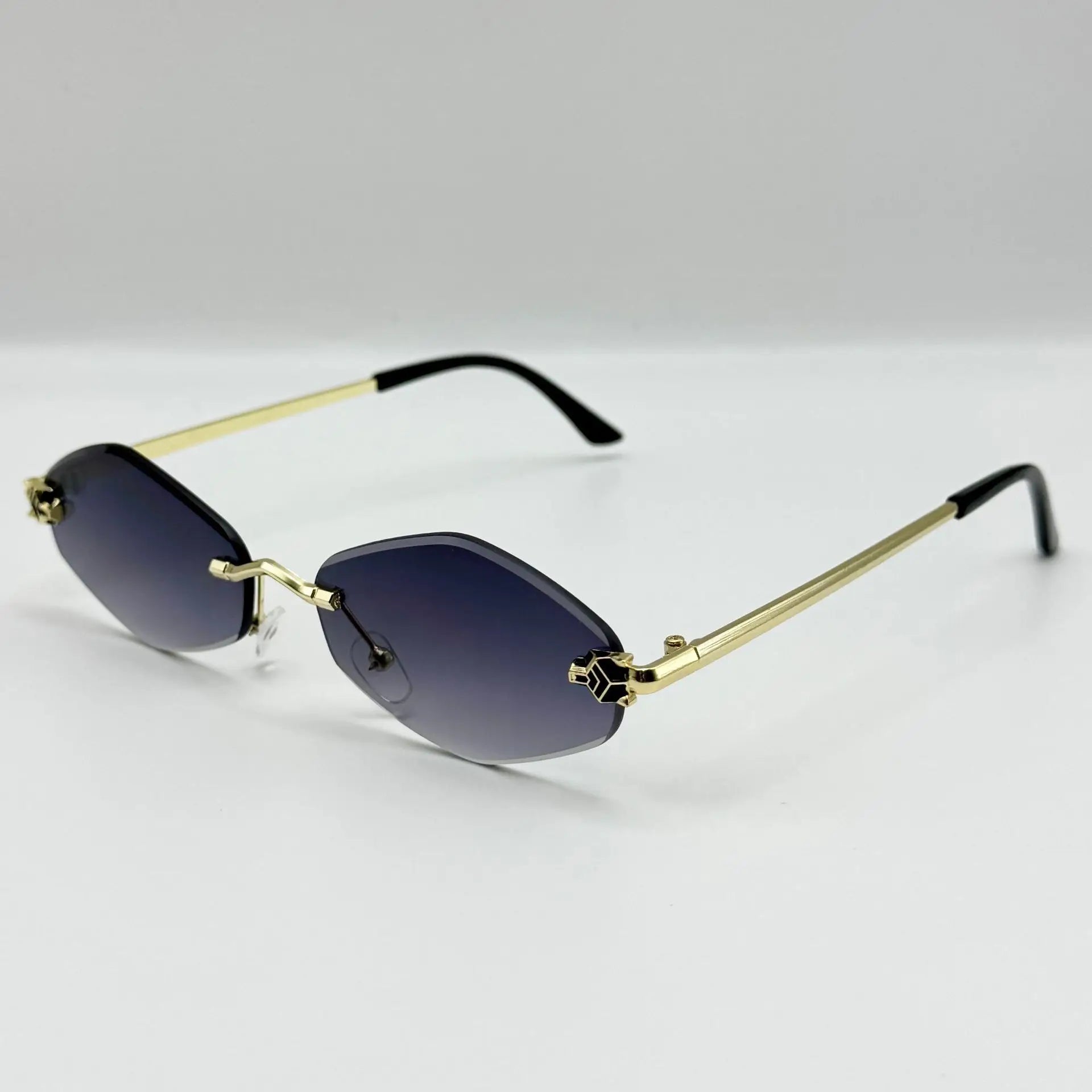 Lunettes de soleil polygonales mode pour femmes, lunettes de soleil de luxe en losange pour femmes, monture métallique vintage, lunettes de soleil pour femme