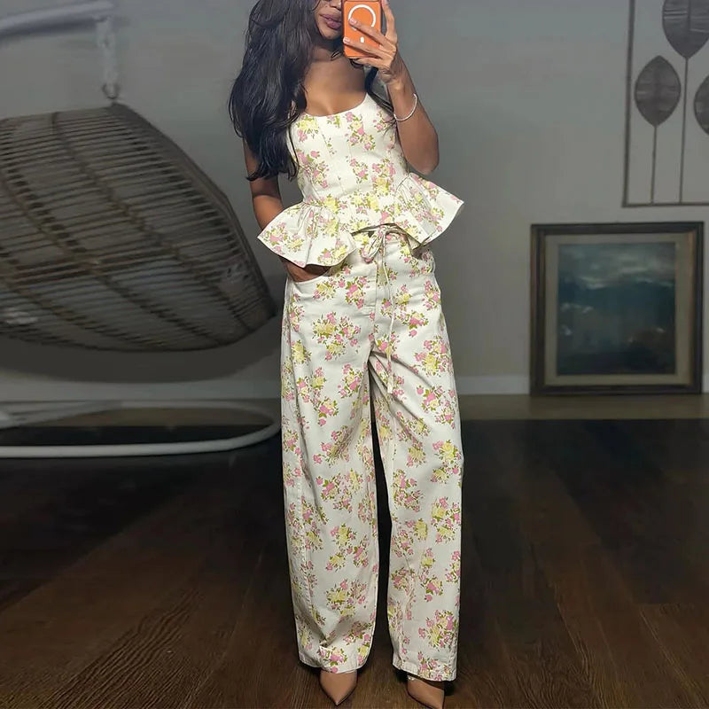 Elegant Floral Jacquard Jacket Skirt Set Women Slim Full Sleeve Print Lapel Button Jackets Long High Waist Skirts Fashion Suit
