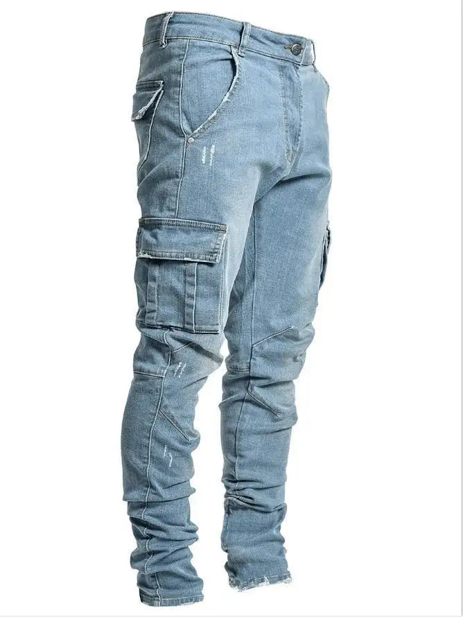 Men's Stretch Straight Leg Jeans – Casual Streetwear Denim for All Seasons