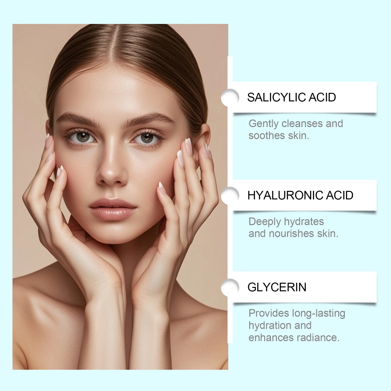 Salicylic Acid Serum Hyaluronic Deeply Cleansing Pore Oil Balancing Moisturizing Soothing Lightweight Non Greasy Facial Essences