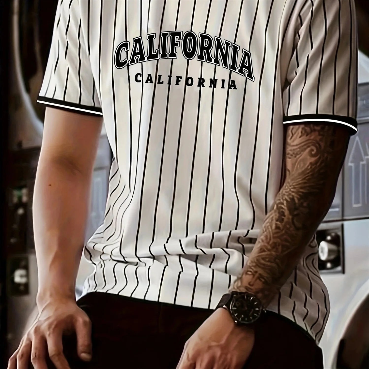 Men's Los Angeles Oversized Striped T-Shirt