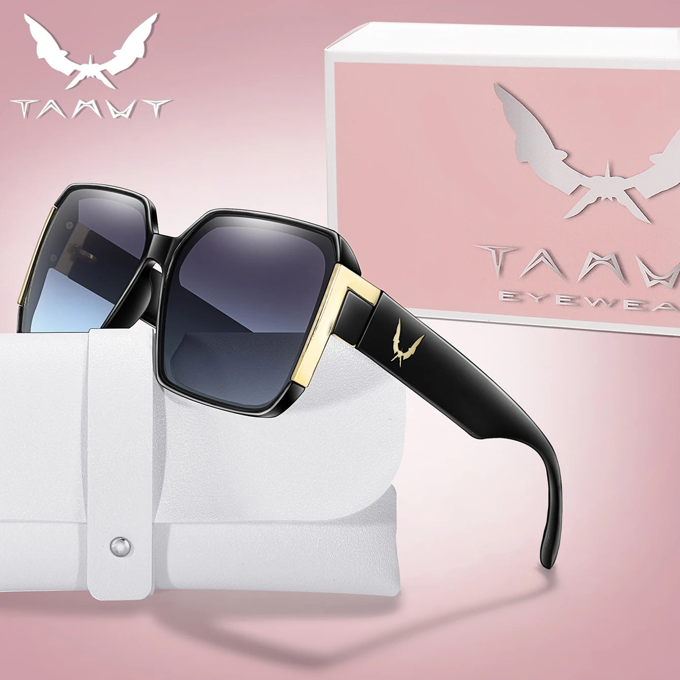 Lunettes de soleil carrées de luxe – Protection UV unisexe pour l'extérieur et le voyage