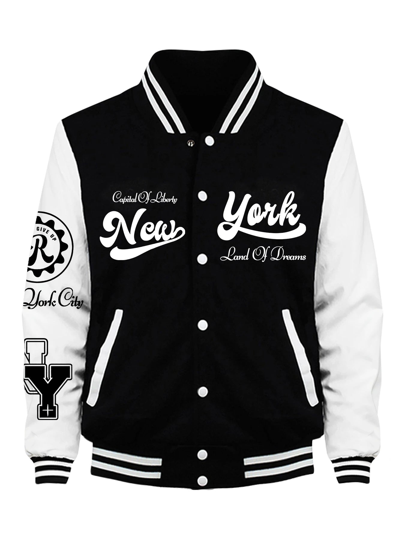 New York Men's Baseball Jacket – Retro Streetwear Style
