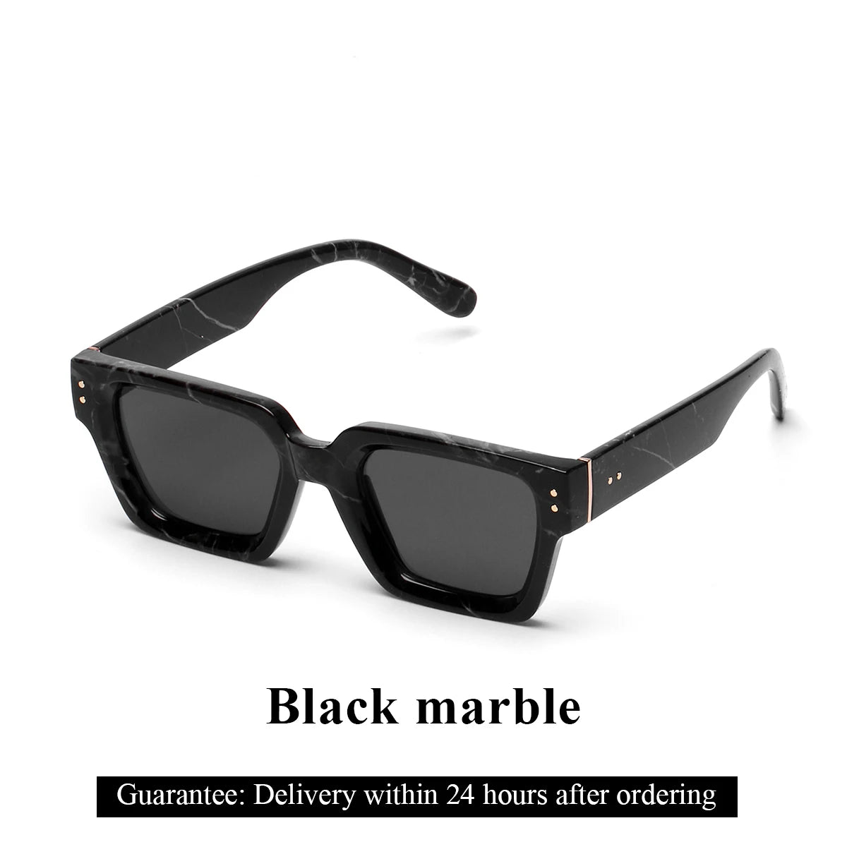 Ruiao Luxury Square Sunglasses for Men – Designer Black Shades UV400