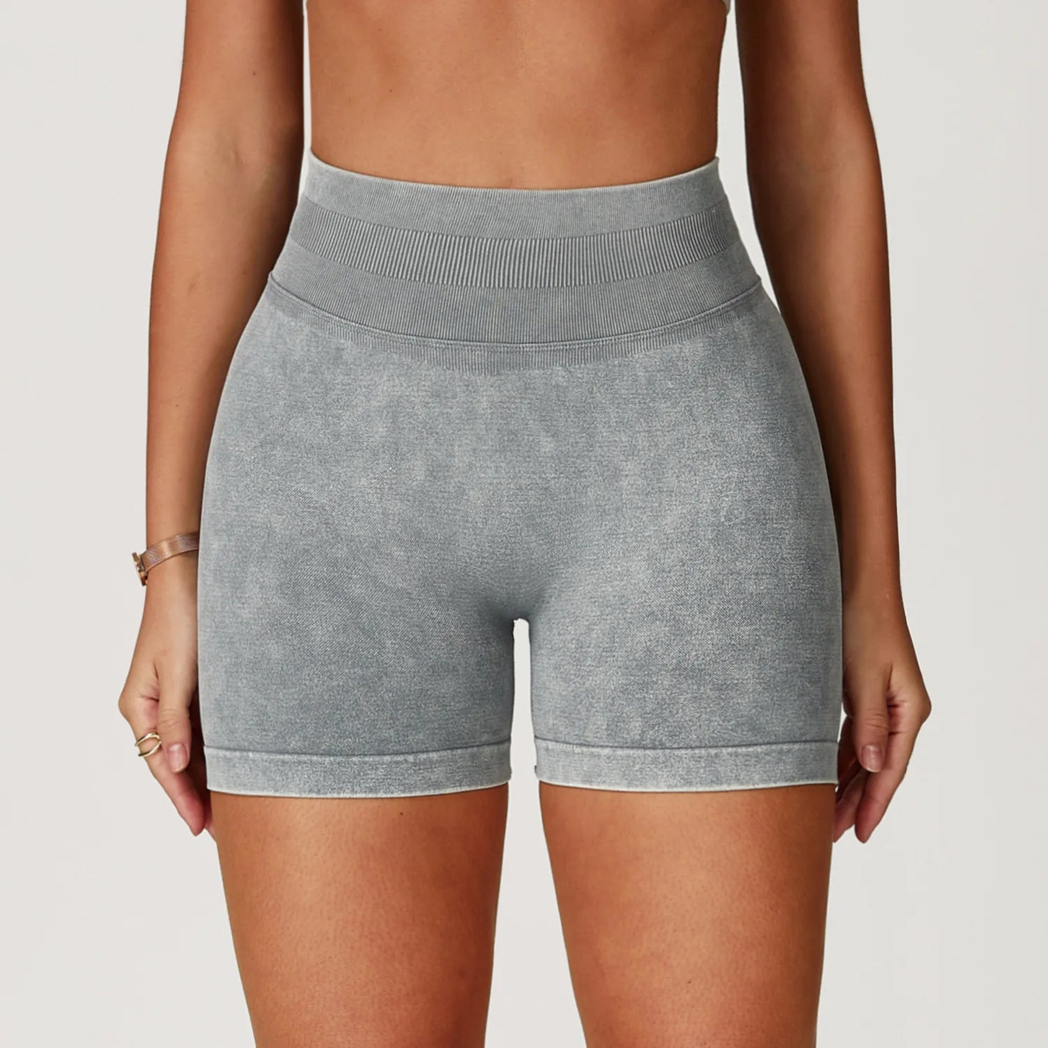 Short de yoga taille haute pour femme, délavé au sable, short de sport, short de fitness, short de course à pied, short de gym, short galbant