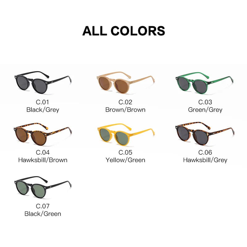Classic Round Sunglasses Polarized Man Fashion Rivet Frame Vintage Leopard Glasses For Woman UV400 Anti-Glare lunettes de soleil