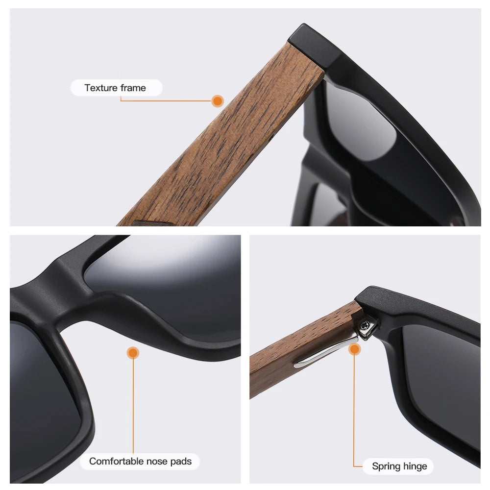 Polarized Bamboo Sunglasses for Men – UV400 Pilot Style | Kazers