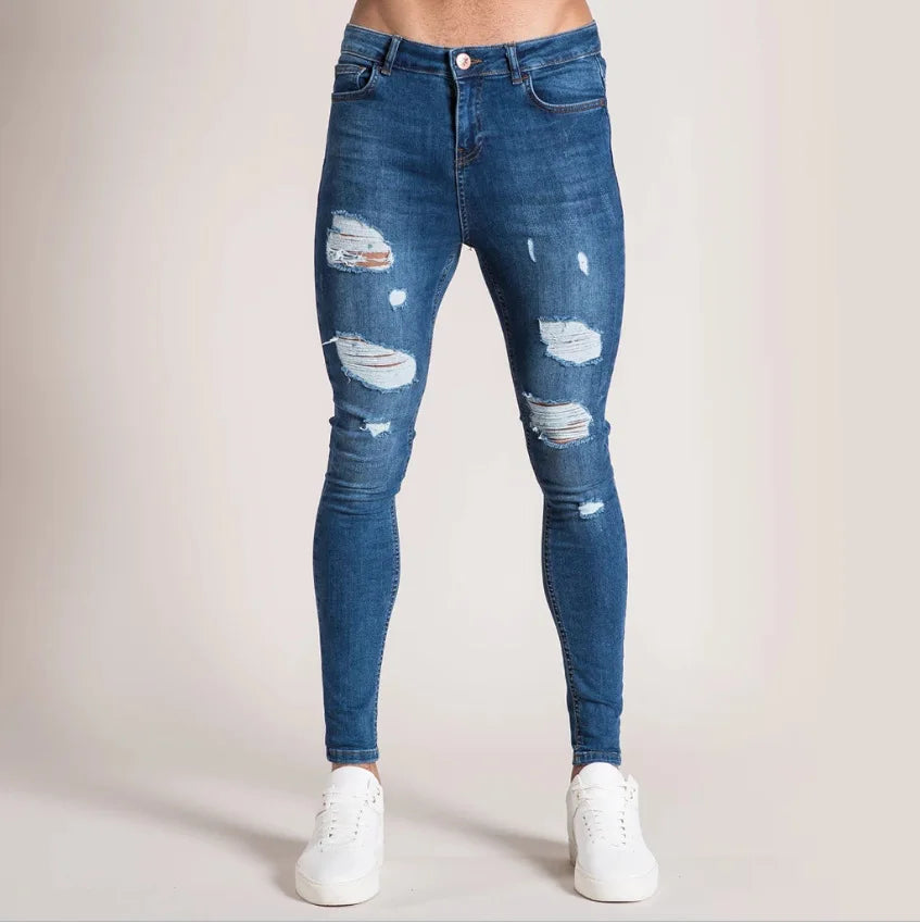 Men's Stretch Straight Leg Jeans – Casual Streetwear Denim for All Seasons