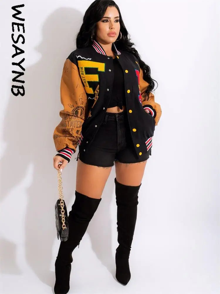 Winter Jackets For Women 2026 Baseball Coats Varsity Jacket Clothes y2k Fall Buttons Long Sleeve Tops Jacket For Women