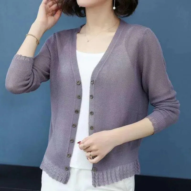New 2026  Summer Cardigan Women Hollow Out Shawl Knitted Sweater Female Cardigans Women Thin Jacket Coat Ladies Tops