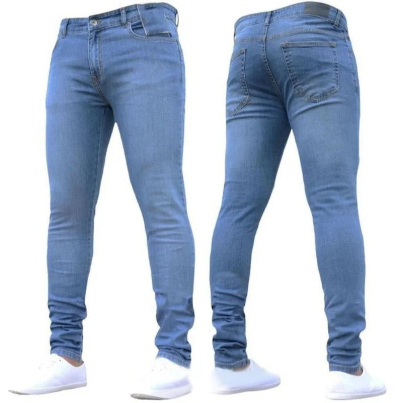 Men's Stretch Straight Leg Jeans – Casual Streetwear Denim for All Seasons