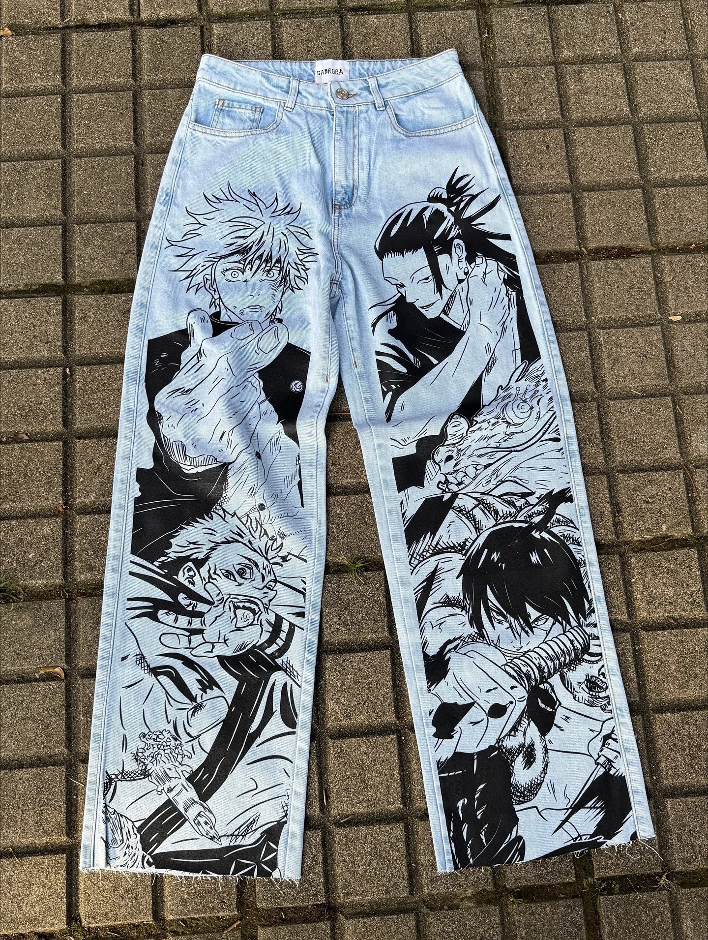 Jean Jujutsu Kaisen Streetwear mixte - Pantalon Large Harajuku Y2K