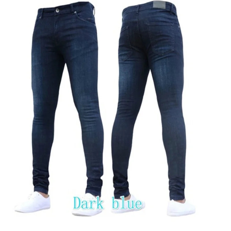 Men's Stretch Straight Leg Jeans – Casual Streetwear Denim for All Seasons