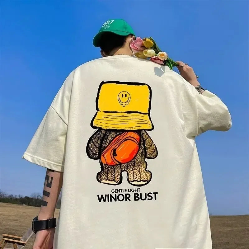 Men's Korean style short sleeved T-shirt in plus size M-8XL