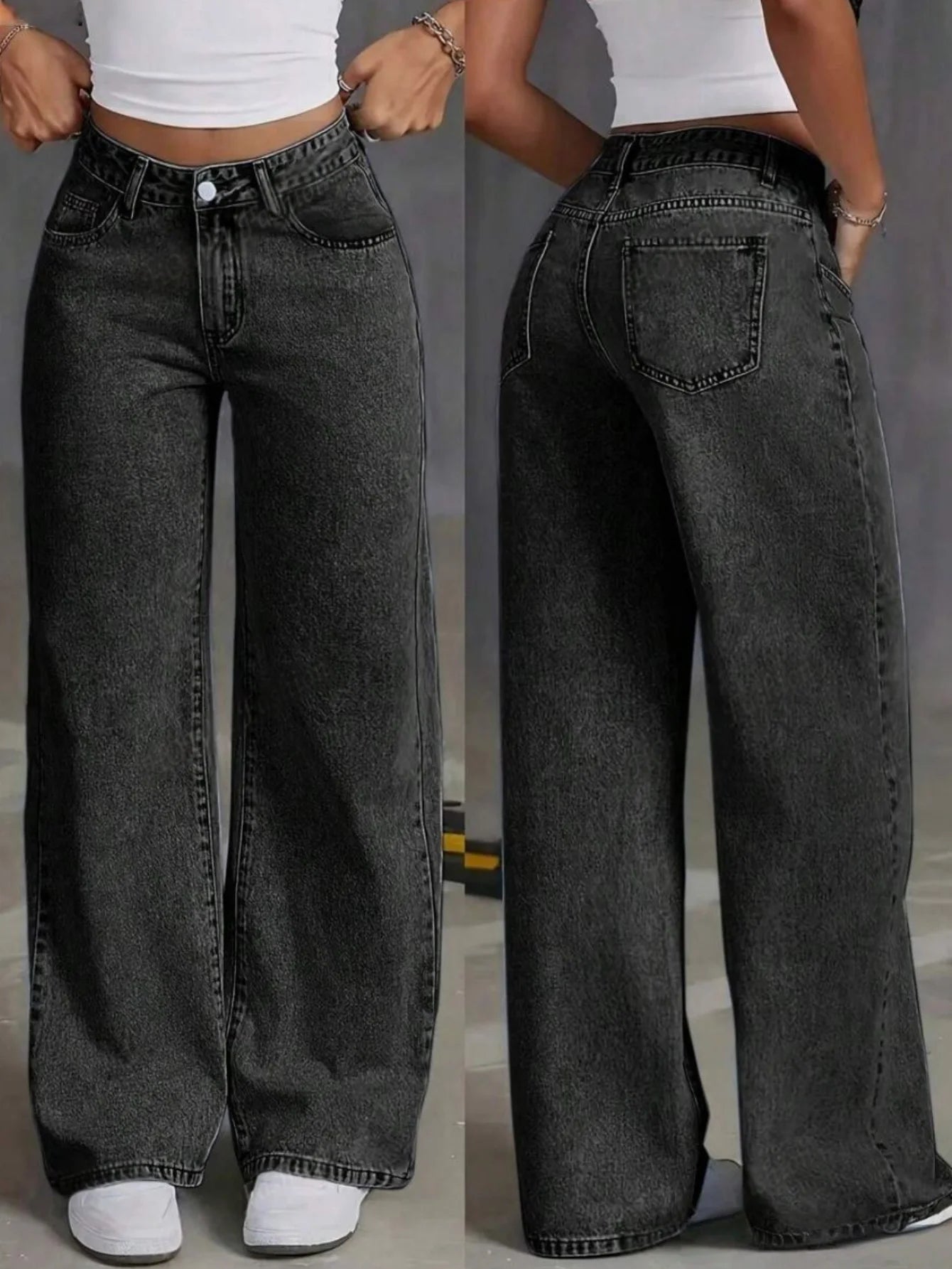 Women's Y2K Wide Leg Baggy Jeans – Vintage Streetwear