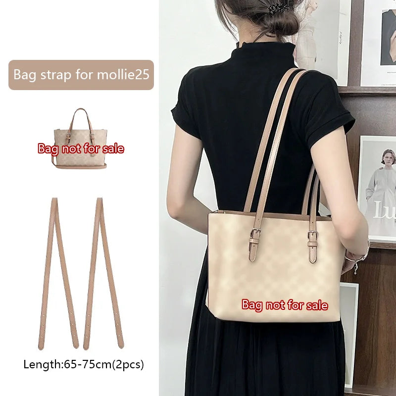 Adjustable Bag Strap For Coach Mollie25 Tote Bag Leather Shoulder Strap Durable Bag Belt Underarm Bag Replacement Accessories
