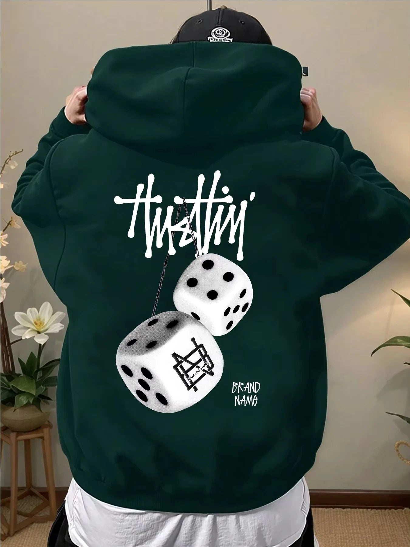 Sweat à Capuche Homme Motifs Géométriques - Streetwear Automne Hiver