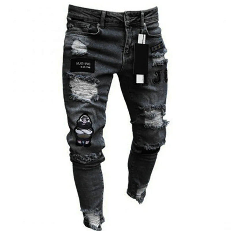 Men's Stretch Straight Leg Jeans – Casual Streetwear Denim for All Seasons