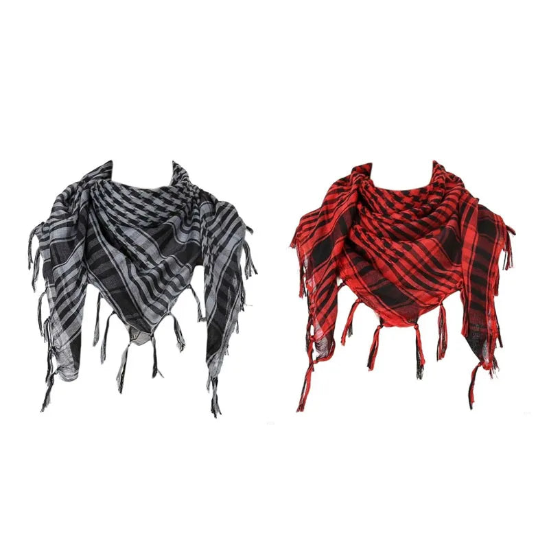 Unisex Tactical Houndstooth Scarf – Warm, Windproof, Spring-Winter