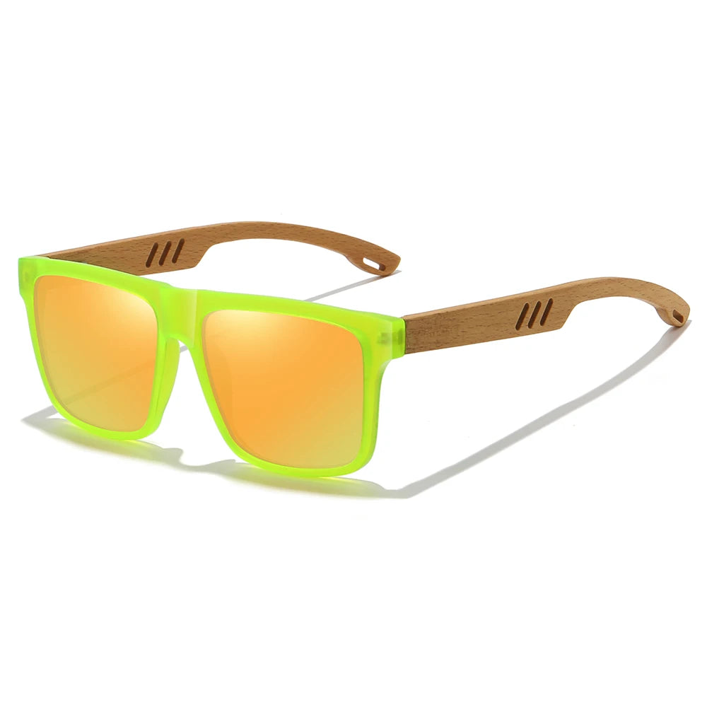 Polarized Bamboo Sunglasses for Men – UV400 Pilot Style | Kazers