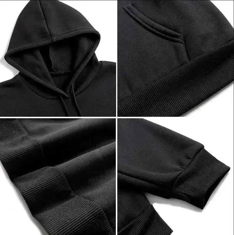 Women's Plus-size Hooded Sweatshirt Gothic Angel and Demon Pattern Autumn and Winter Fleece Streetwear Oversized Loose Casual