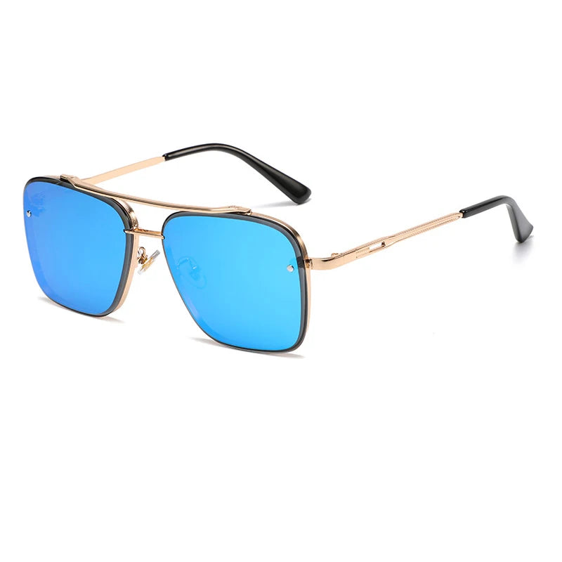Nouvelles Lunettes de Soleil Dégradées pour Hommes, Monture Métallique Tendance, Grande Taille, Design de Marque, Luxe, Lunettes de Soleil Homme
