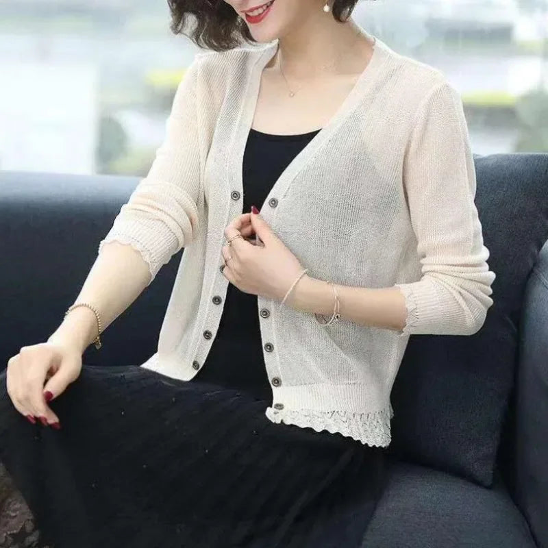 New 2026  Summer Cardigan Women Hollow Out Shawl Knitted Sweater Female Cardigans Women Thin Jacket Coat Ladies Tops