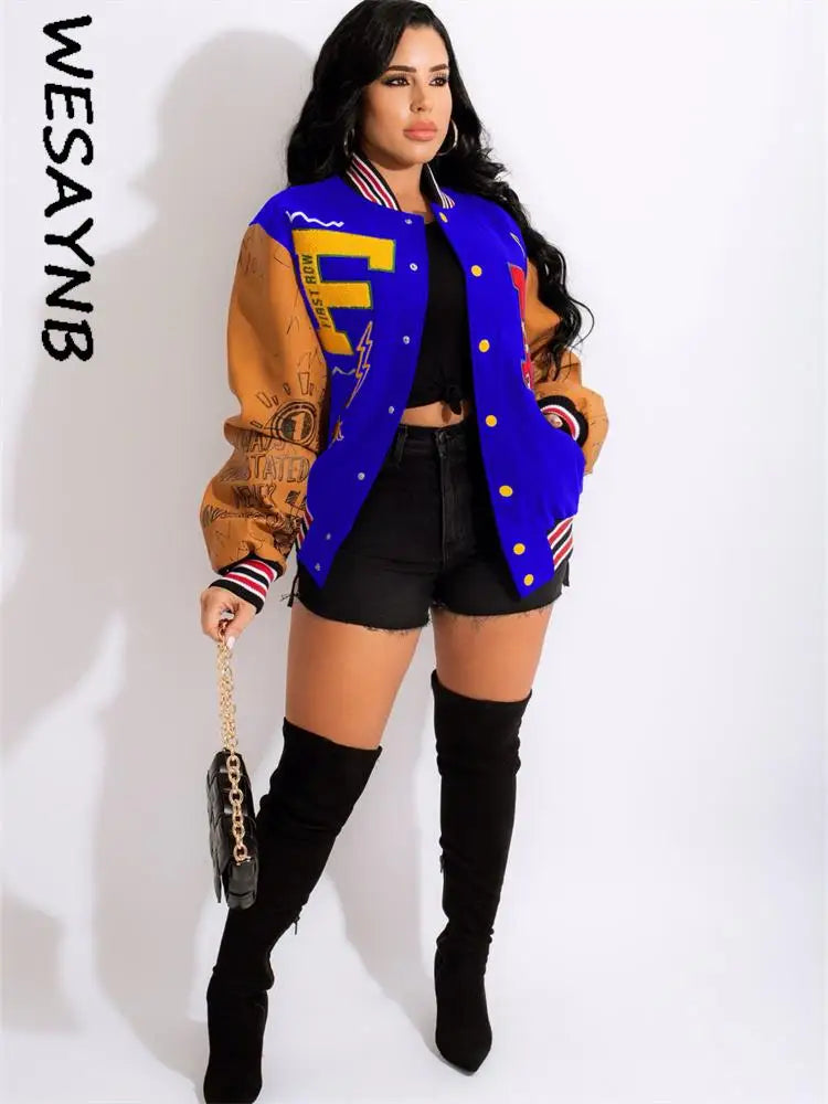 Winter Jackets For Women 2026 Baseball Coats Varsity Jacket Clothes y2k Fall Buttons Long Sleeve Tops Jacket For Women