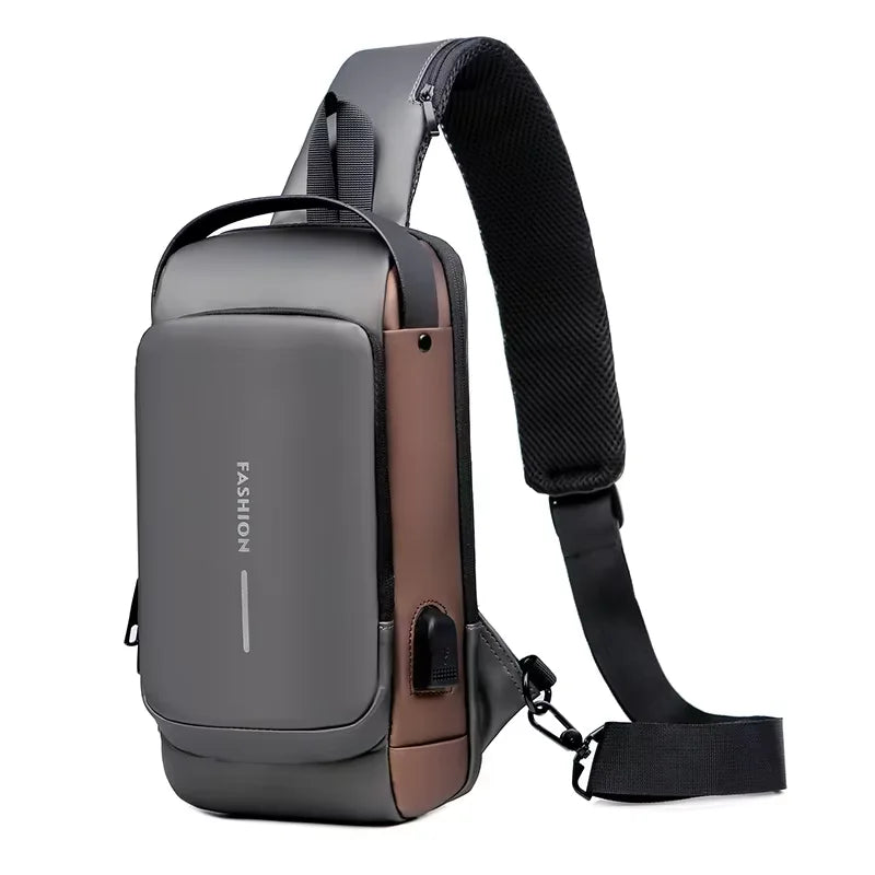 Men Multifunction Anti Theft USB Shoulder Bag Man Crossbody Cross Body Travel Sling Chest Bags Pack Messenger Pack