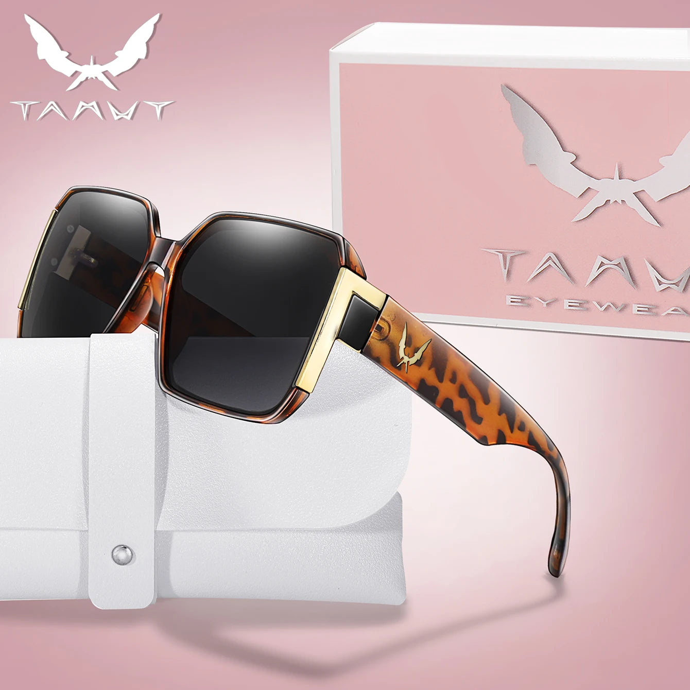 Lunettes de soleil carrées de luxe – Protection UV unisexe pour l'extérieur et le voyage