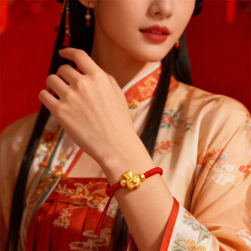 2026 Horse Year Red Lucky Braided Rope Bracelet For Women Chinese Style Horse Beaded Bracelets New Year Blessing Jewelry Gifts