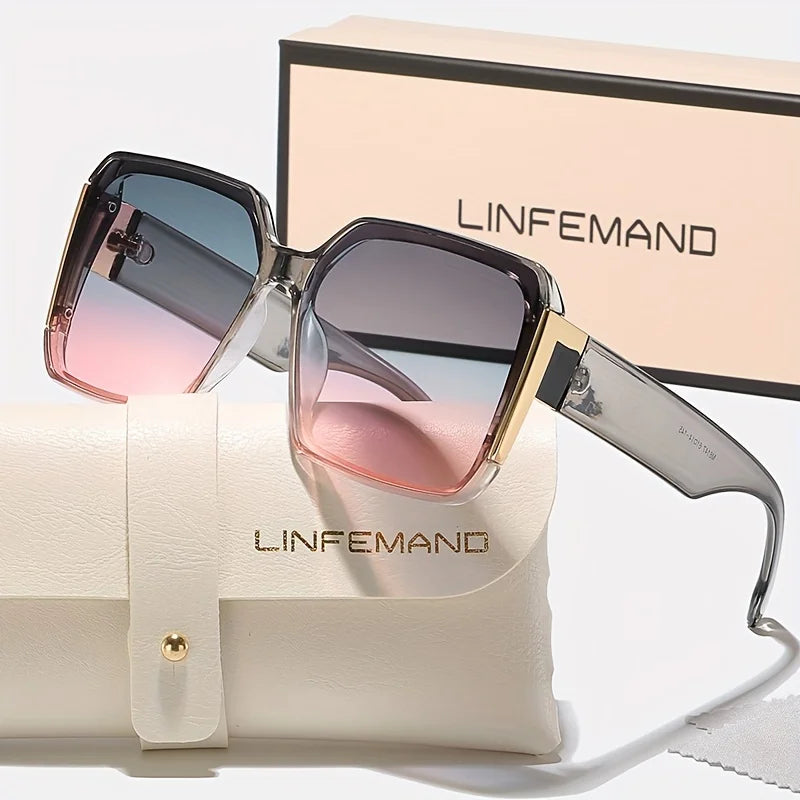 Fashion Large Frame Decoration Glasses for Women UV400 Sunglasses Set Summer Dance Party Holiday Gift