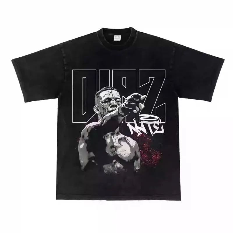 Mixed Martial Arts Diaz Chimaev Poirier Printed Summer Short-Sleeve T-Shirt Casual Style MMA Enthusiast Top