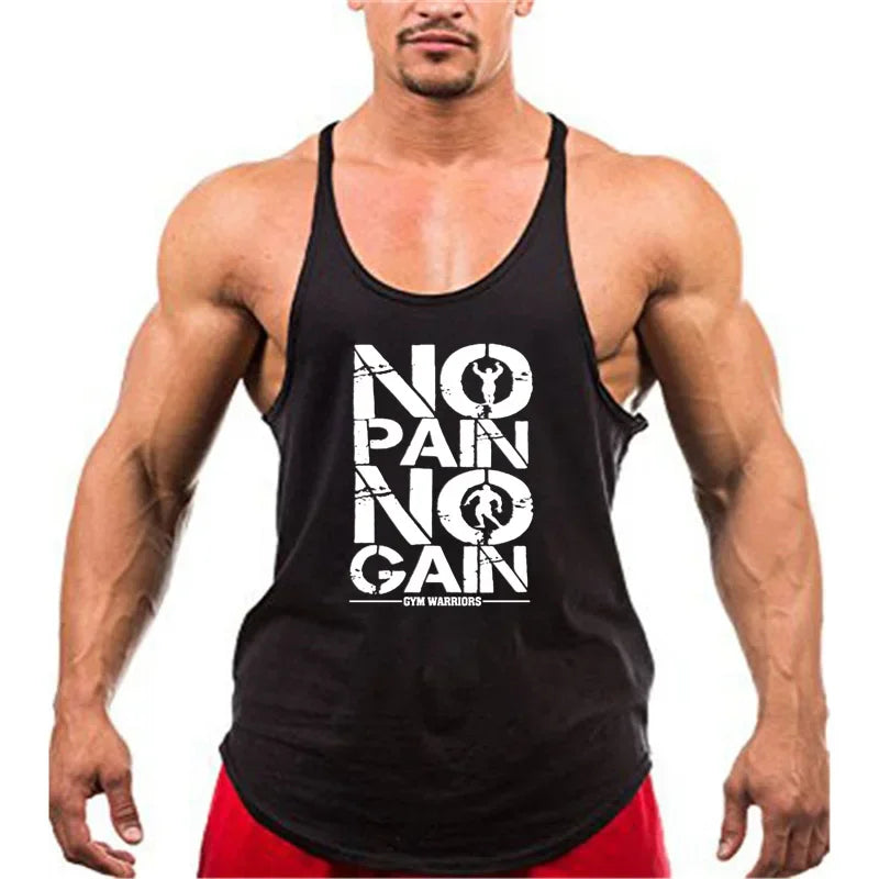 Bodybuilding stringer tank top man Cotton Gym sleeveless shirt men Fitness Vest Singlet sportswear workout tanktop