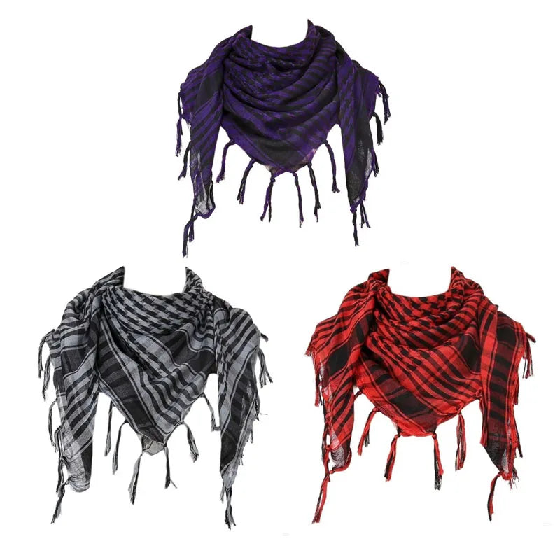 Unisex Tactical Houndstooth Scarf – Warm, Windproof, Spring-Winter