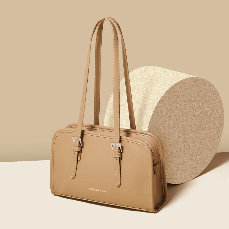 FOXER Soft PU Shoulder Bag for Women 2026 Trendy Fashion Solid Handbag Luxury Design Ladies Underarm Bag Purse