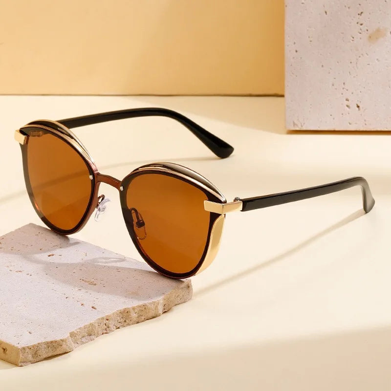 Lunettes de soleil polarisées pour femme de luxe rondes, lunettes de soleil pour femme, nuance, lunettes de soleil femme