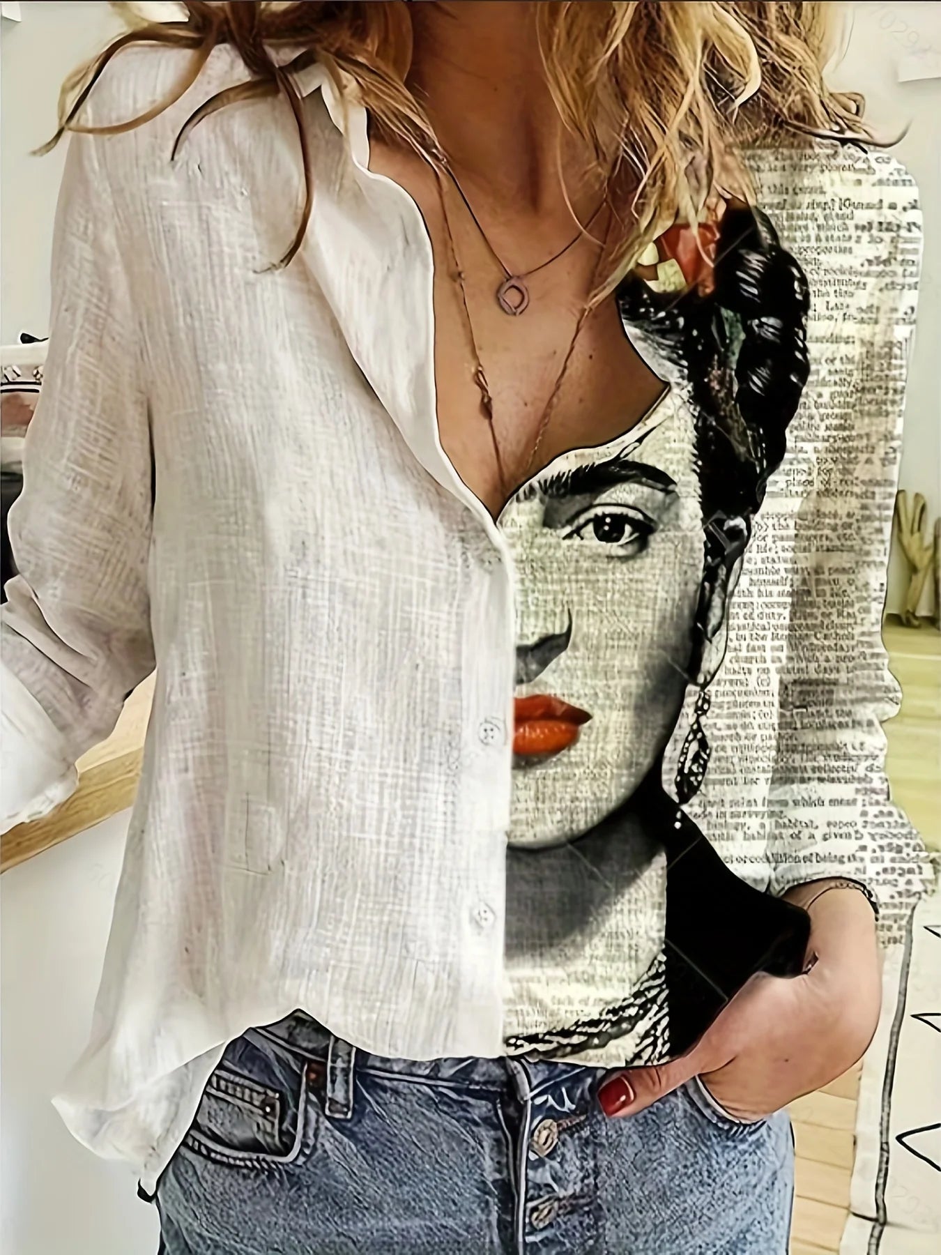 Women's High Neck Long Sleeve Top – Elegant Vintage Style