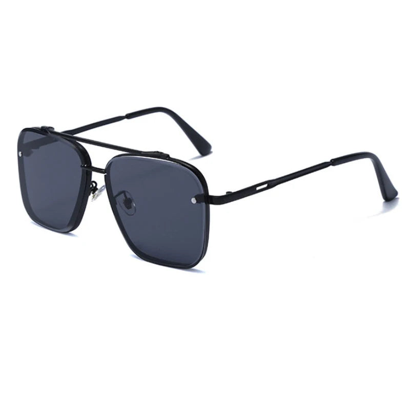 Nouvelles Lunettes de Soleil Dégradées pour Hommes, Monture Métallique Tendance, Grande Taille, Design de Marque, Luxe, Lunettes de Soleil Homme