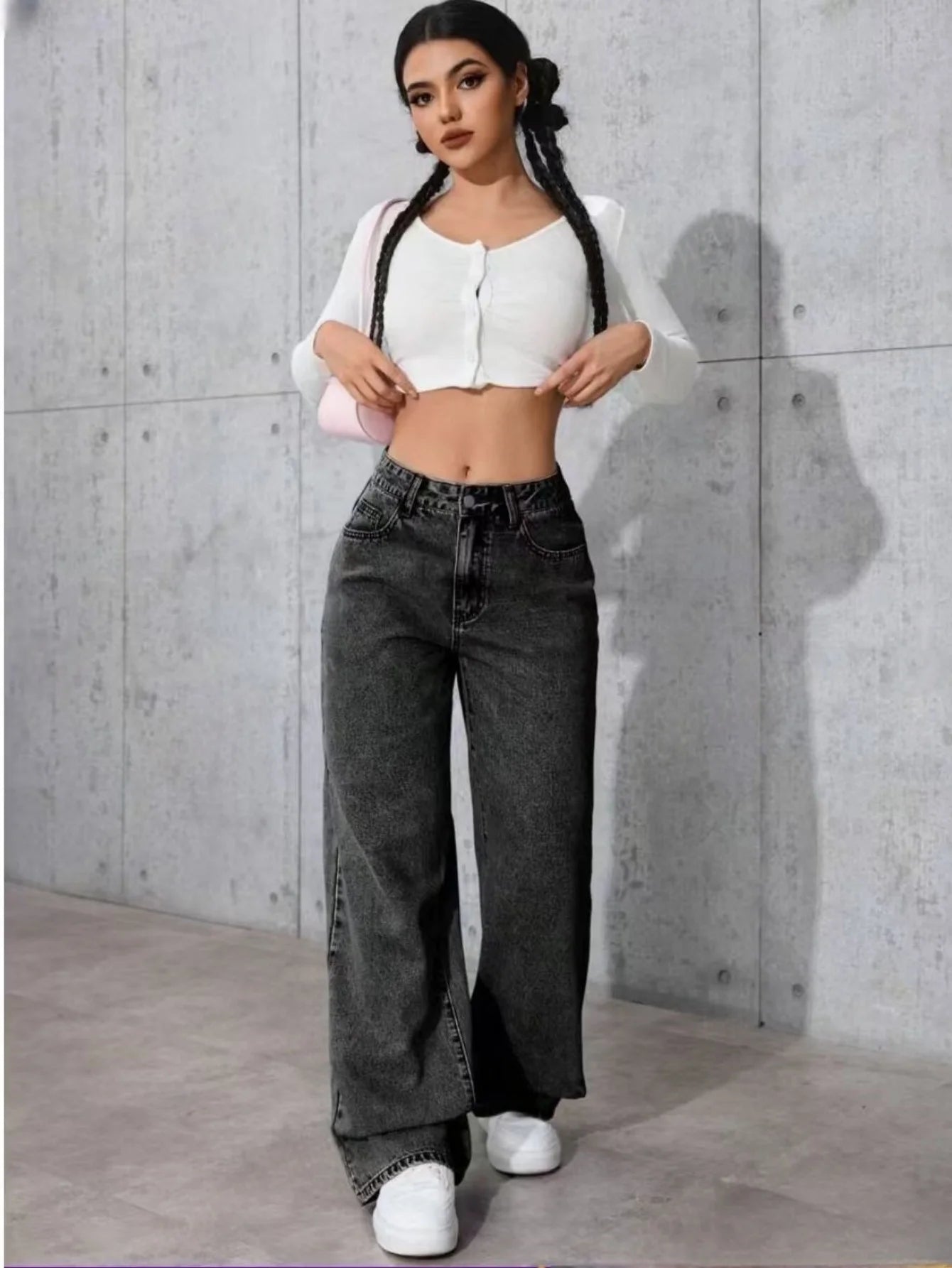 Women's Y2K Wide Leg Baggy Jeans – Vintage Streetwear