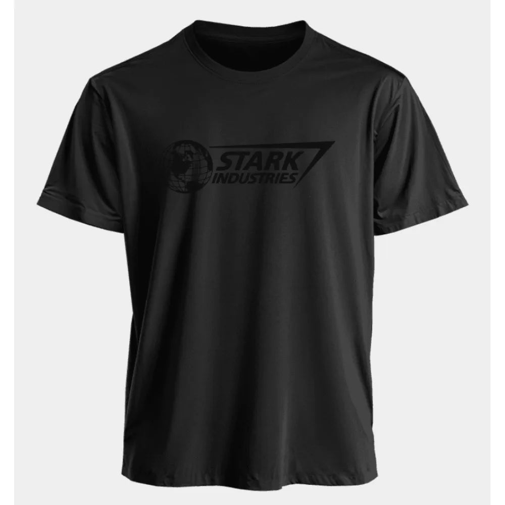 Marvel Men's and Women's T-shirts Iron Man Stark Industries Summer American Spring and Autumn Oversized Sporty Short-sleeved