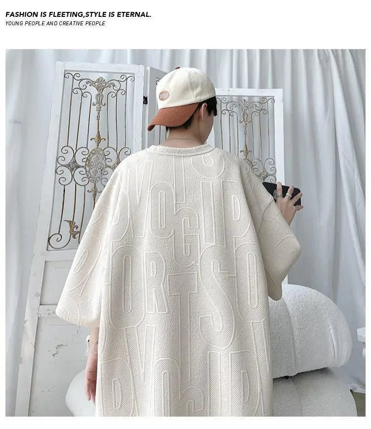 2026 3D Men's new Waffle  Summer Suit  Casual T-shirt + Shorts Suit Men's Tracksuit Solid color tracksuit loose suit
