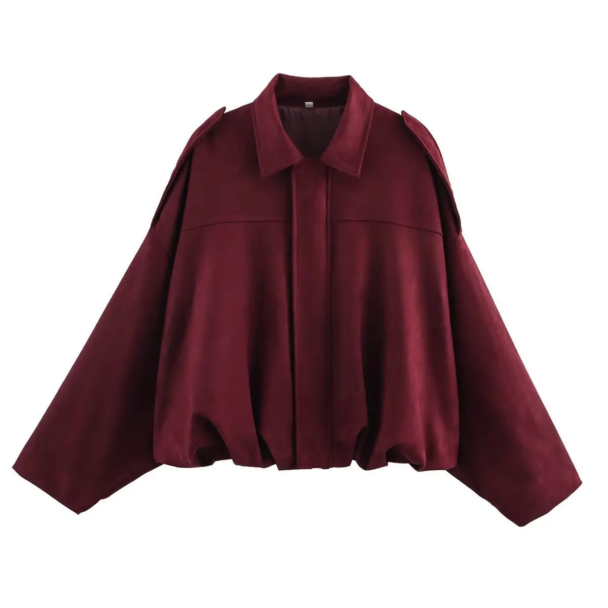 Women's Bomber Jacket – Suede Zip-Up Long Sleeves with Pockets | Streetwear Style