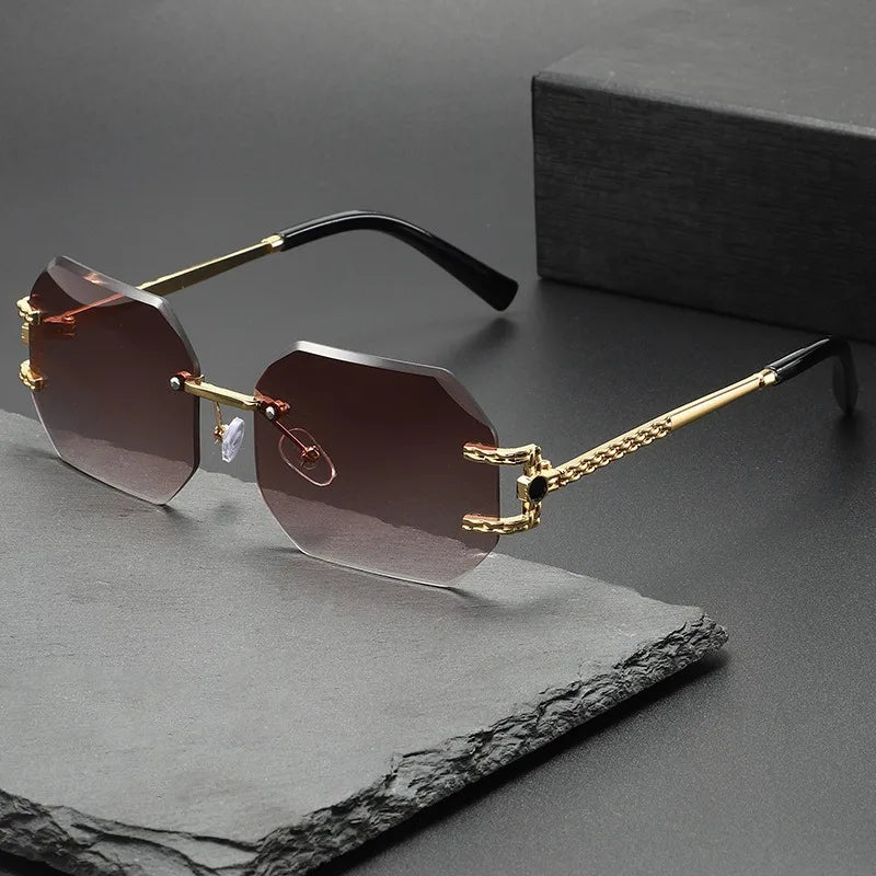 Nouveauté Lunettes de soleil sans monture femme 2026 Tendance Mode Lunettes Protection solaire Luxe Femme Lentes De Sol Mujer Lunette Soleil Femme