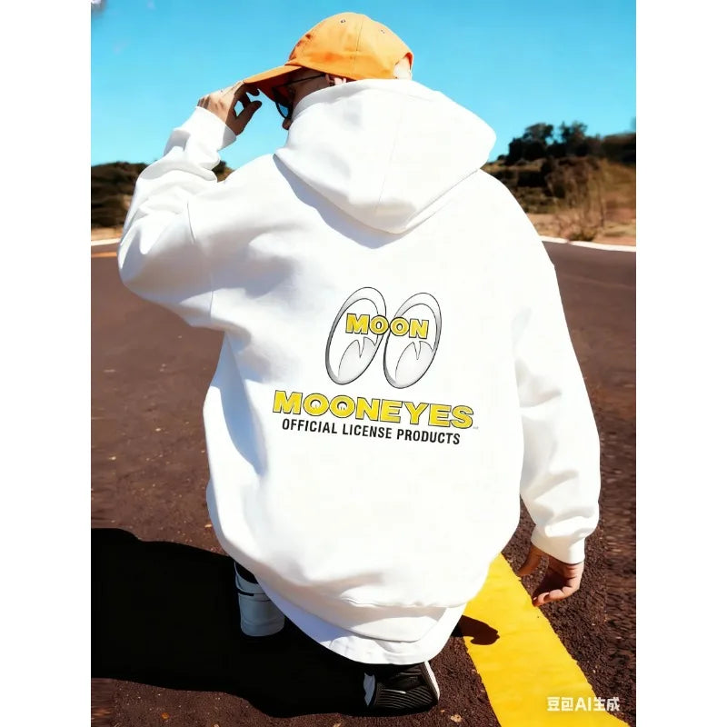2026 model with the "MOON EYES" logo - black men's sports cap t-shirt - outdoor hip-hop cap men's and women's long-sleeved top